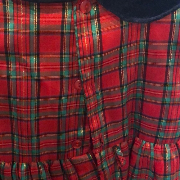 Smocked Silk Blend Navy Velvet Collar Dress - Picture 4 of 4